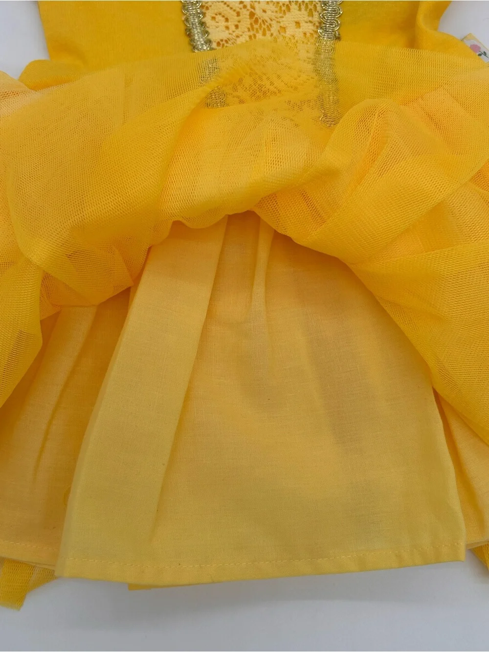Disney Bright Yellow Tulle Lace Princess Dress Costume 12 Months